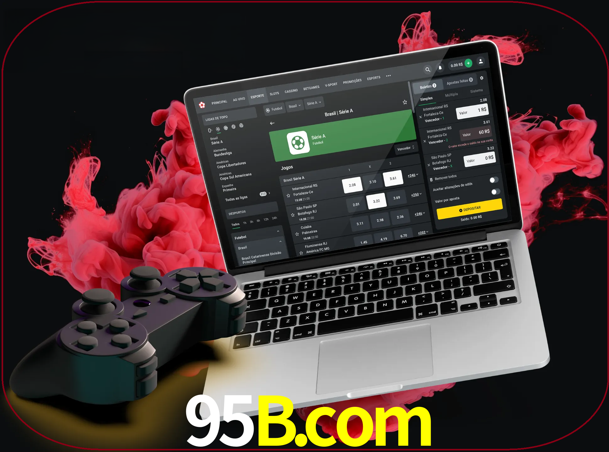Visite a secção especial de jogos de vídeo em 95b para descobrir em que jogos pode apostar e ganhar muito dinheiro.